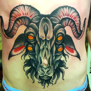 Scary Goat Tattoo