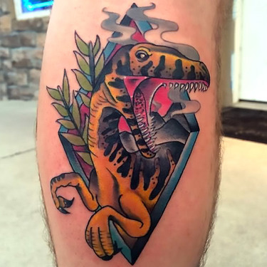 Traditional Dinosaur Tattoo