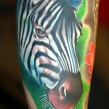 Vivid Zebra Tattoo