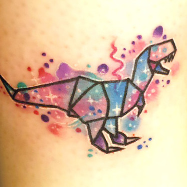 Watercolor Dinosaur Tattoo for Girls Tattoo
