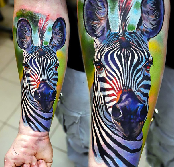 Zebra Tattoo on Forearm Tattoo Idea