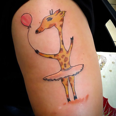 Ballerina Giraffe Tattoo