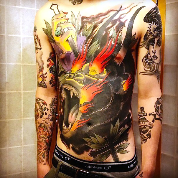Burning Gorilla Tattoo Idea