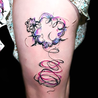 Colorful Sheep Tattoo