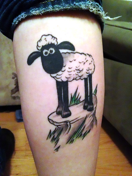 Cute Sheep Tattoo Idea