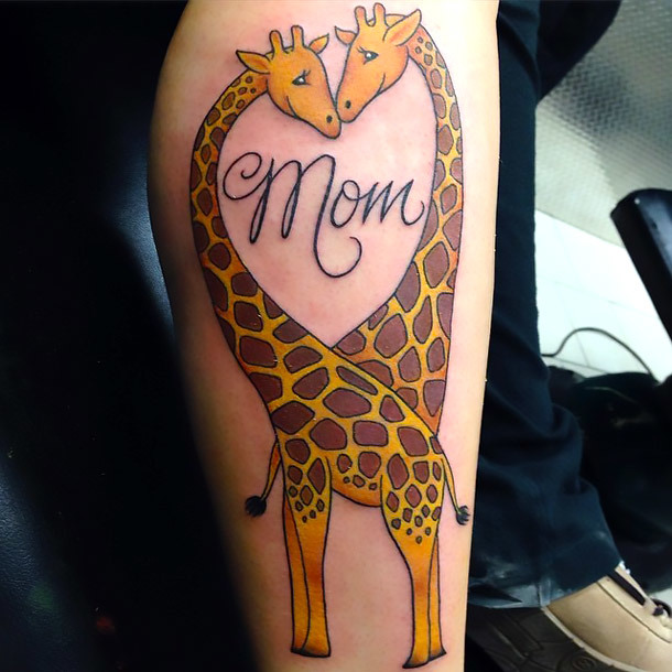 Giraffe Mom Tattoo Idea