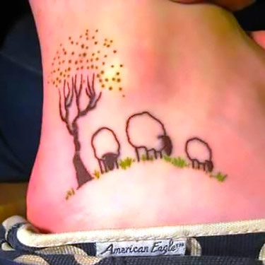 Girly Sheeps on Ankle Tattoo