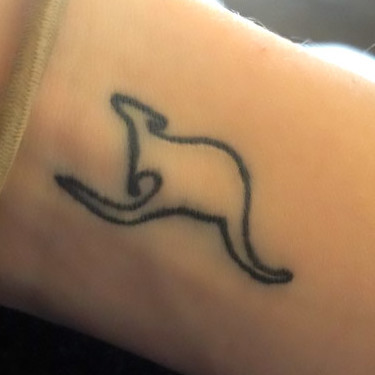 Kangaroo Outline Tattoo on Wrist Tattoo