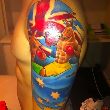 Patriotic Kangaroo Tattoo