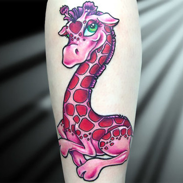 Ping New School Giraffe Tattoo