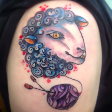Sheep Tattoo on Shoulder Tattoo
