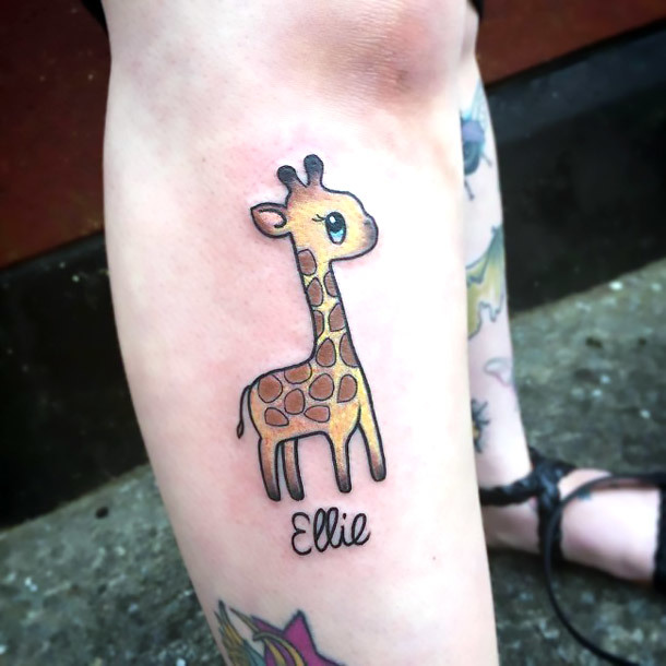 Small Cute Giraffe Tattoo Idea