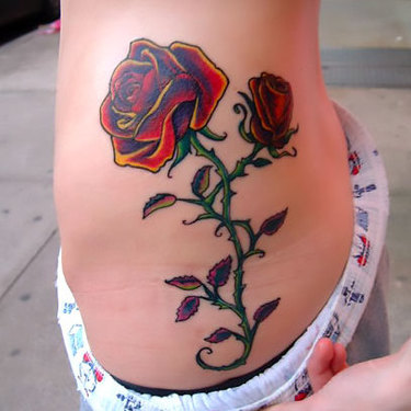Roses for Girls on Side Tattoo