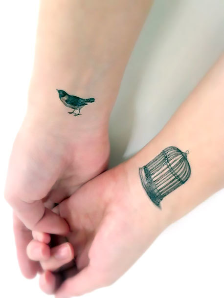 Small Birdcage on Wrist Tattoo Idea