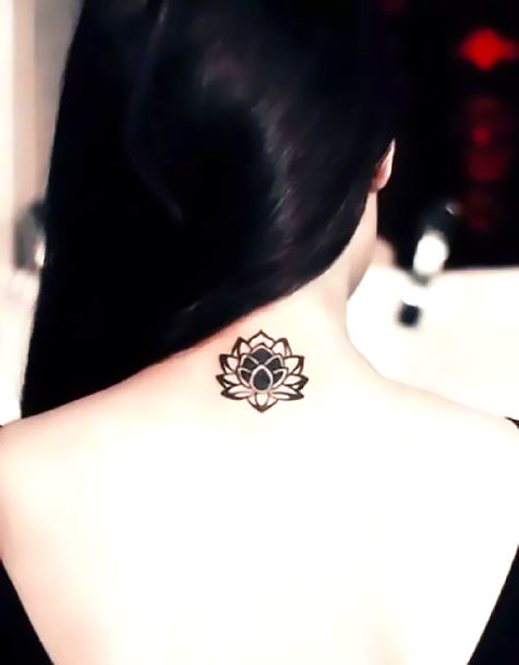 Small Neck Lotus Tattoo Idea