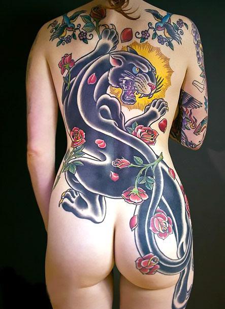 Amazing Japanese Panther Tattoo Idea