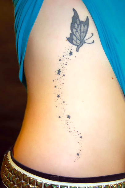 Butterfly side tattoo 4  Side body tattoos Tattoos on side ribs Side  piece tattoos