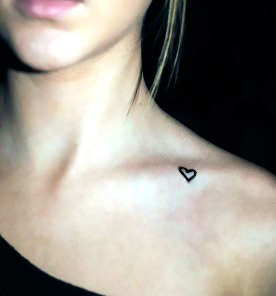 Small Heart on Shoulder Tattoo Idea