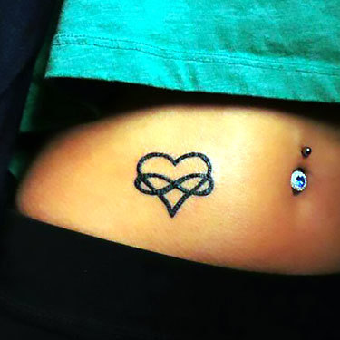 Heart Infinity Small Stomach Tattoo