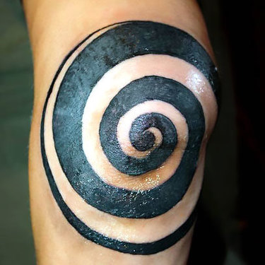 Spiral on Elbow Tattoo
