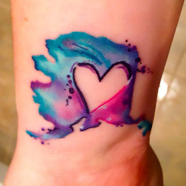 Small Watercolor Heart Tattoo