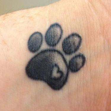 Lovely Cat Paw Print Tattoo