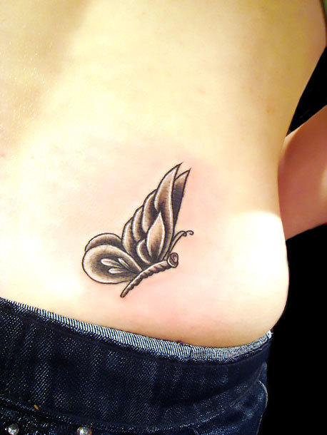 Small Back Butterfly Tattoo Idea