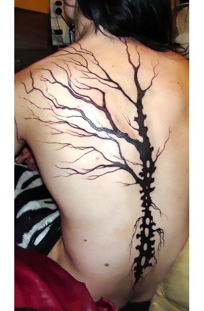 Spine Tree Tattoo Idea