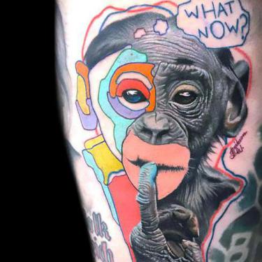 Amazing Monkey Tattoo