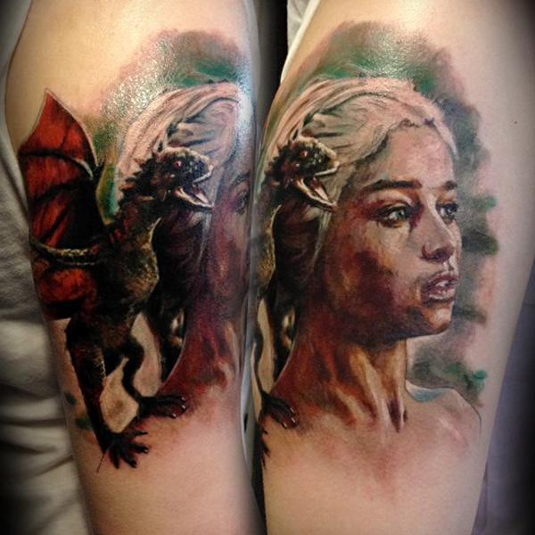 Daenerys with Dragon Tattoo Idea