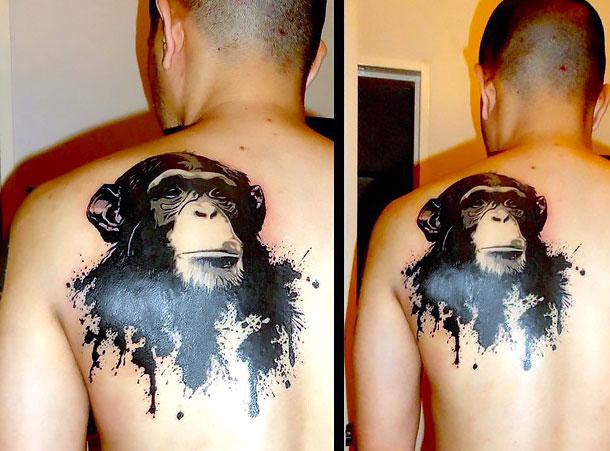 Amazing Monkey Head Tattoo Idea