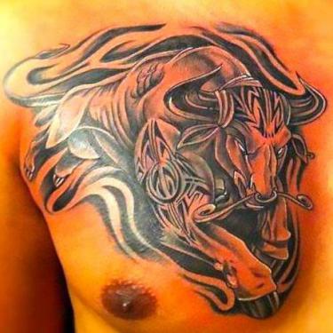 Amazing Raging Bull Tattoo
