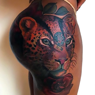 Cheetah Tattoo on Butt Tattoo