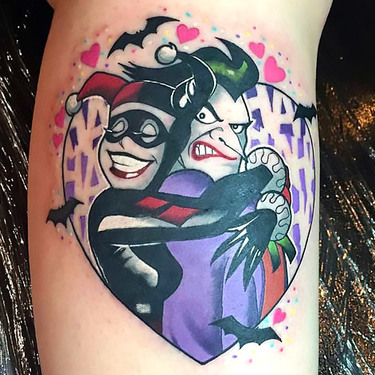 Funny Harley Quinn and Joker Tattoo