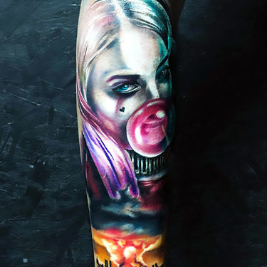 Harley Quinn Half Sleeve Tattoo
