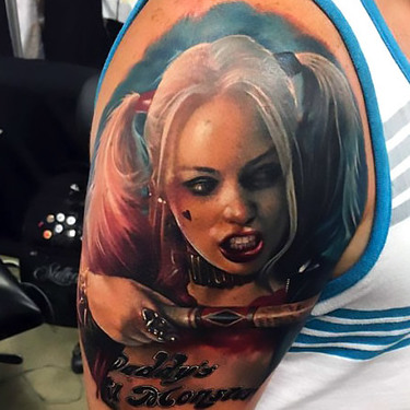 Harley Quinn Tattoo on Shoulder Tattoo