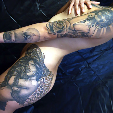 Mexincan Girl Tattoo on Butt Tattoo