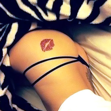 Sexy Lips Tattoo on Butt Tattoo