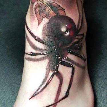 Amazing Realistic 3D Spider Tattoo