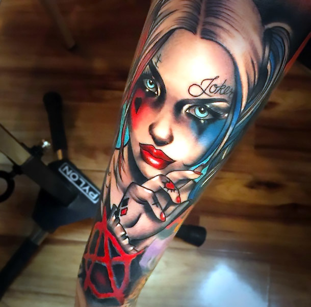 Harley Quinn Tattoo Sleeve Tattoo Idea