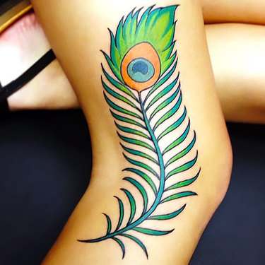 Simple Peacock Feather Tattoo