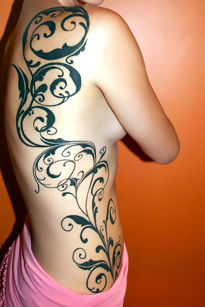 Side Girl Tattoo Idea