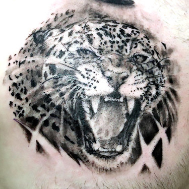 Black and Gray Jaguar Tattoo for Men Tattoo