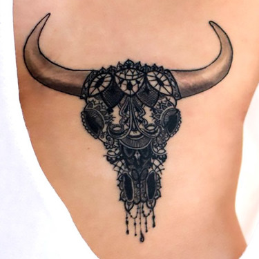 Bull Skull Tattoo for Girls Tattoo