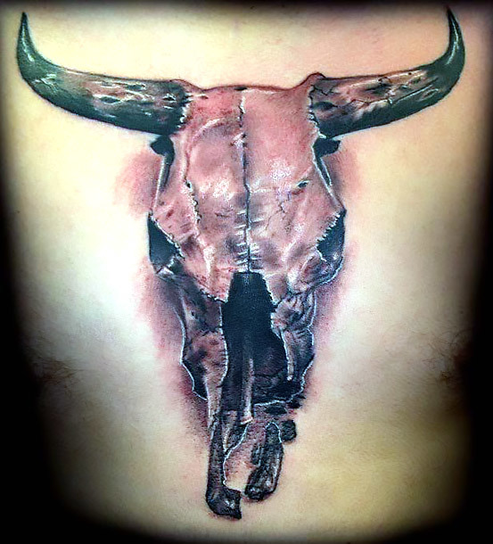 Bull Skull Tattoo for Men Tattoo Idea