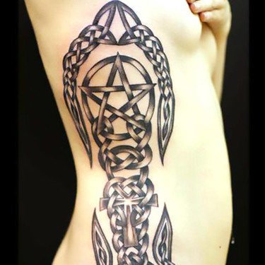Celtic Female Tattoo on Side Tattoo