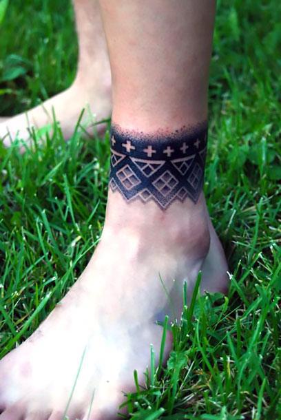 Band on Ankle Tattoo Idea
