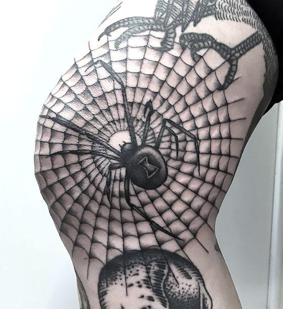 Amazing Spider Web Tattoo Idea