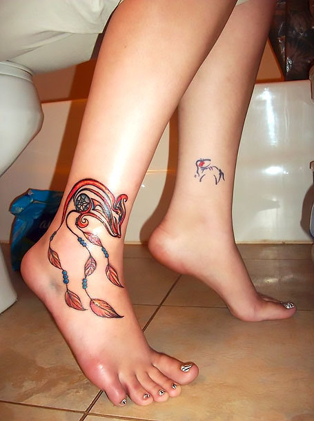 Fox on Ankle for Girl Tattoo Idea