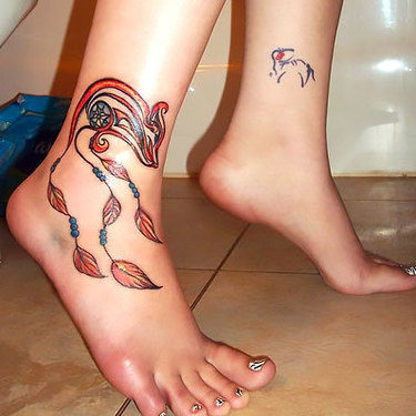 Fox on Ankle for Girl Tattoo